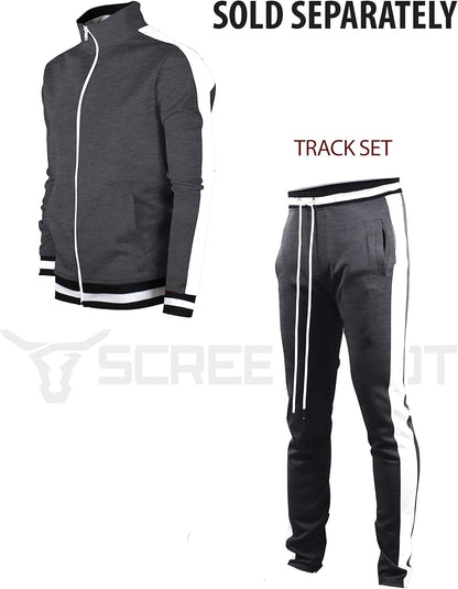-Track Jacket Mens Urban Hip Hop Premium Track Jacket - Slim Fit Side Taping Sportswear Urbanwear Streetwear Top - Zayd’s Department Store