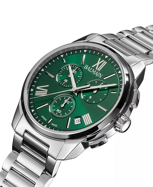 Men'S Swiss Chronograph Madrigal Stainless Steel Bracelet Watch 42Mm - Zayd’s Department Store