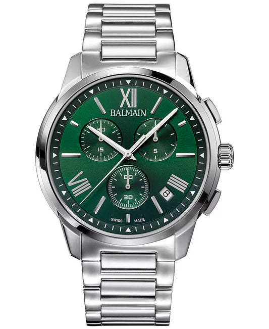 Men'S Swiss Chronograph Madrigal Stainless Steel Bracelet Watch 42Mm - Zayd’s Department Store