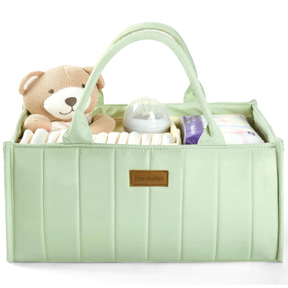 Jinrobabes Baby Diaper Caddy OrganizerNursery Storage Basket for Changing Table Caddy Organizer with HandleGift Registry for Baby Shower Newborn Essentials Must Haves for Girls Boys - Zayd’s Department Store