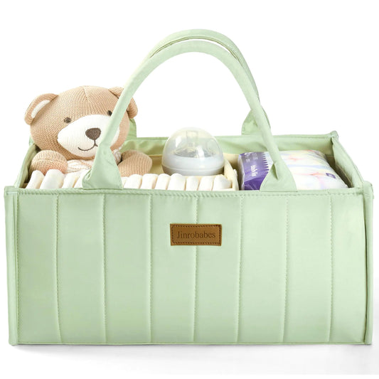 Jinrobabes Baby Diaper Caddy OrganizerNursery Storage Basket for Changing Table Caddy Organizer with HandleGift Registry for Baby Shower Newborn Essentials Must Haves for Girls Boys - Zayd’s Department Store