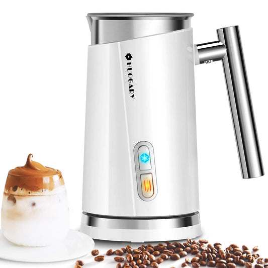 Huogary Milk Frother Milk Steamer for Milk Foam & Hot Milk(4.5oz/10.5oz) Electric Milk Frother and Warmer for Homemade Coffee 120V (white) - Zayd’s Department Store