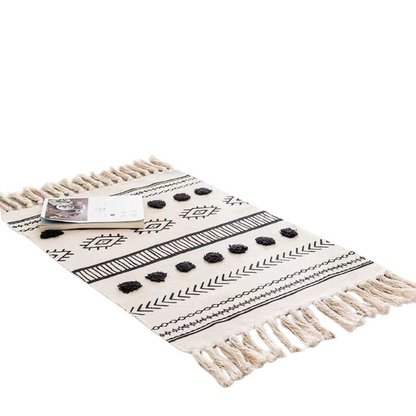 Retro Bohemian Hand Woven Tassel Carpet Rug - Zayd’s Department Store