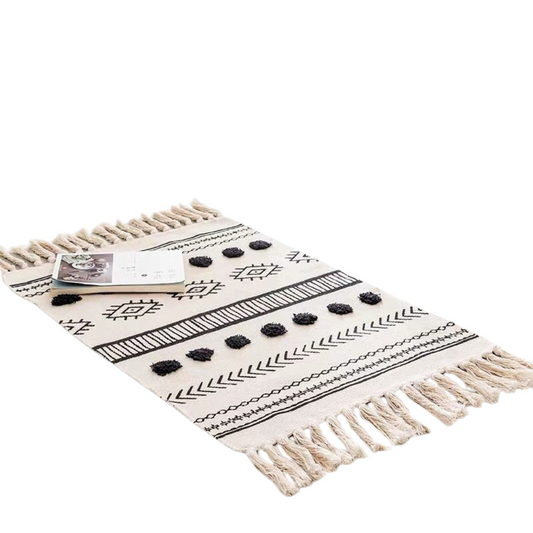 Retro Bohemian Hand Woven Tassel Carpet Rug - Zayd’s Department Store
